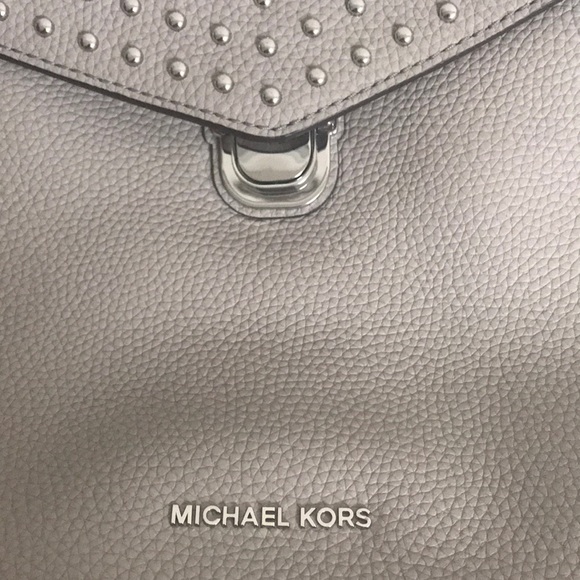 Mini Gray Studded Michael Kors Backpack - Picture 4 of 6